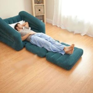 کاناپه تاشو بادی جیر آبی یکنفره intex